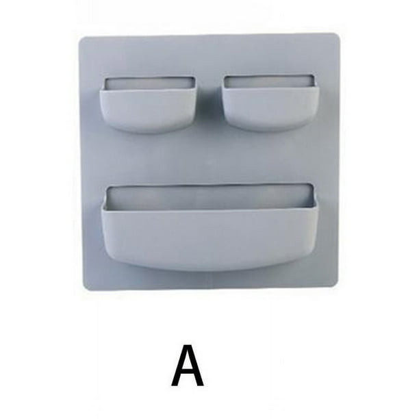 1pc Adhesive Wall Storage Rack, Bathroom Wall Storage Rack, No Punching Wall Hanging Kitchen Storage Rack