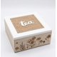 thumbnail image 1 of Caja De Té Mediana De Madera 4 Espacios Diseño Flores Beige, 1 of 4