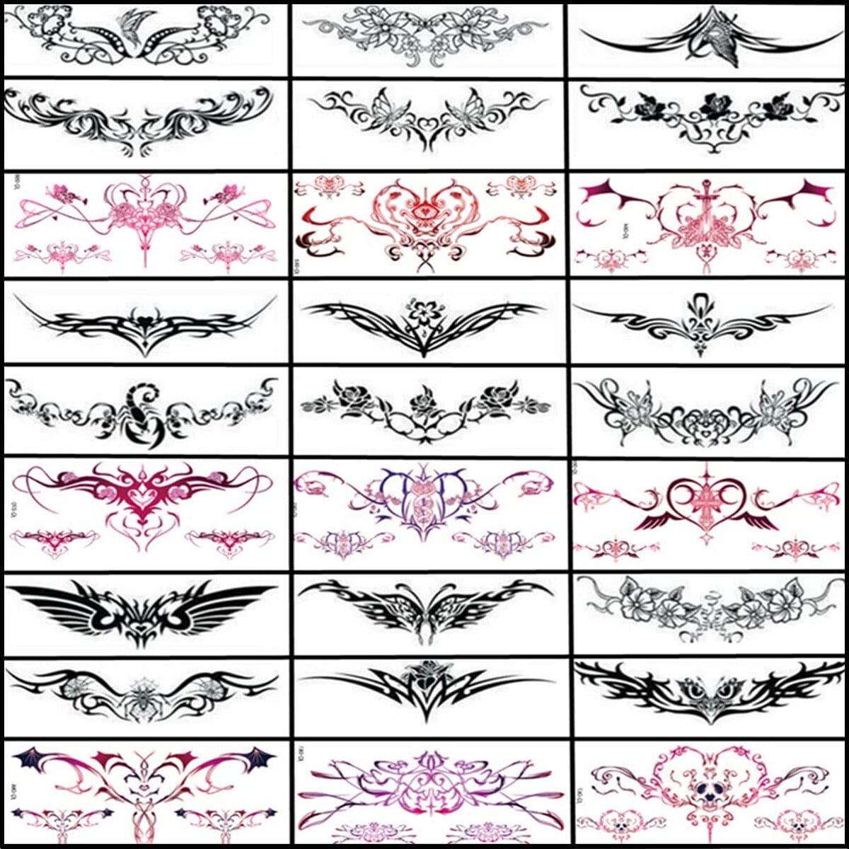 Tatuajes Temporales Curtek 28 Hojas Abdomen Cintura Mujer