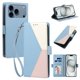 thumbnail image 2 of Funda con Solapa para iPhone 17 Pro, Diseño Tricolor con Ranuras, Azul Claro, 2 of 6