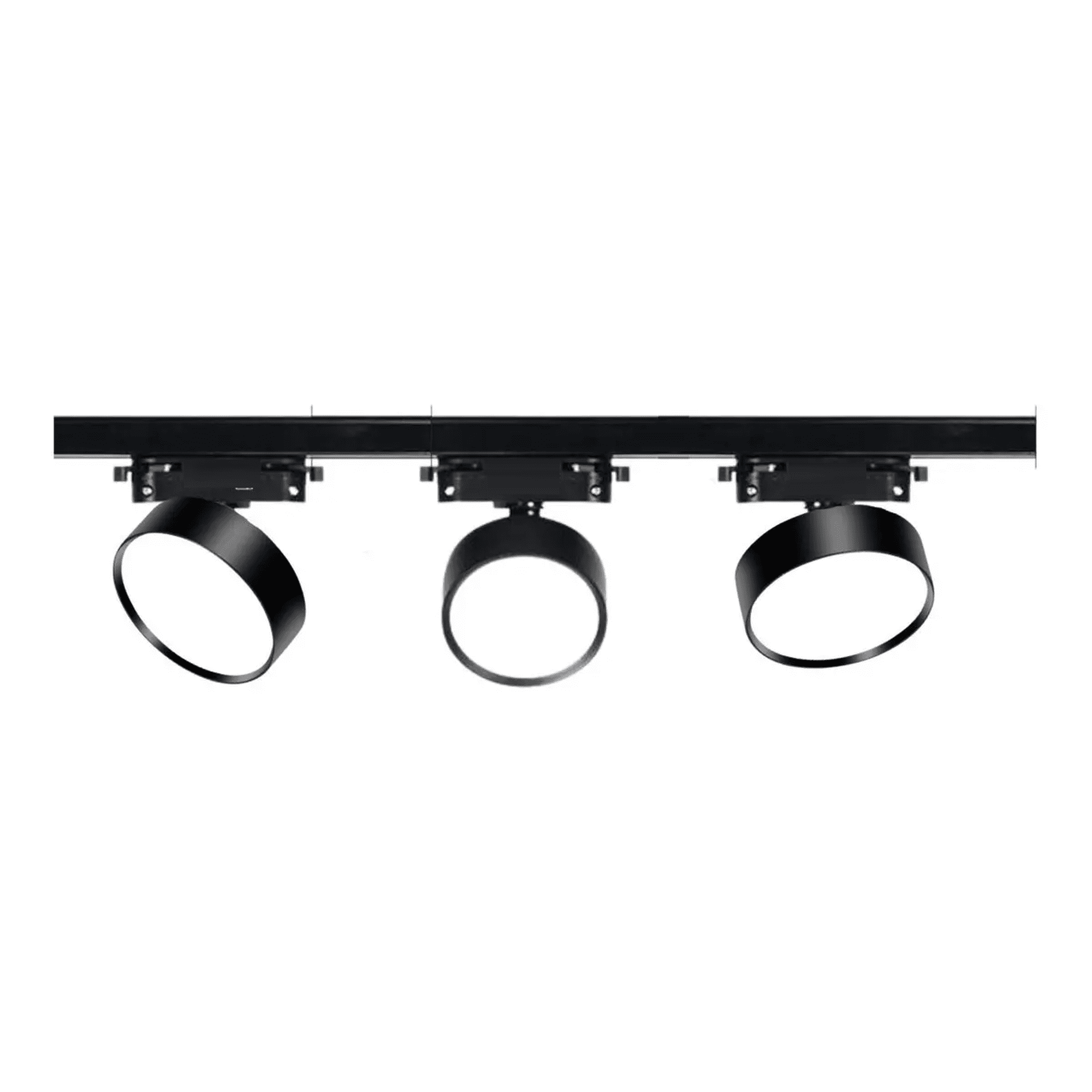 Pack 3 Foco Riel Panel Belug Plafón Led 36w + Riel Monofásico Estructura Negro