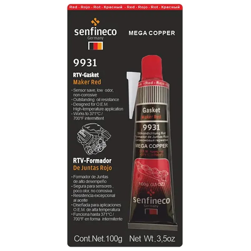 Silicona Rtv Roja Hasta 350 Grados 100 Gramos Senfineco