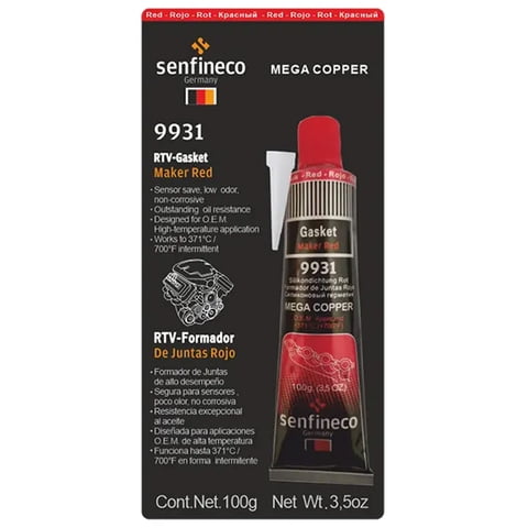 Silicona Rtv Roja Hasta 350 Grados 100 Gramos Senfineco