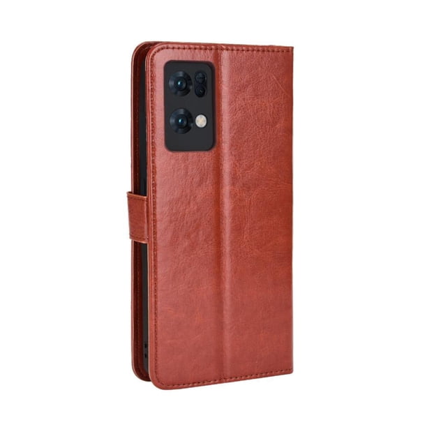 Funda tipo libro para OPPO Reno 7 Pro 5G, cartera todo‑en‑uno, funda multifuncional con tarjetero y correa de muñeca desmontable
