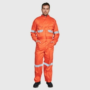 Jayson - Overol Gabardina Con Reflectante Naranja S