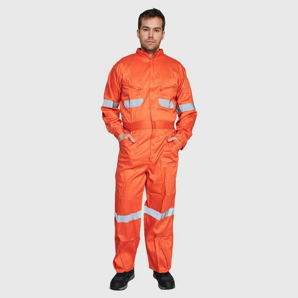 Overol Gabardina Con Reflectante naranja M