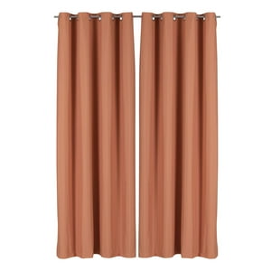 Clems - Pack 2 Cortina Engomada Termica 100% Blackout 140X225 Naranja 140X225