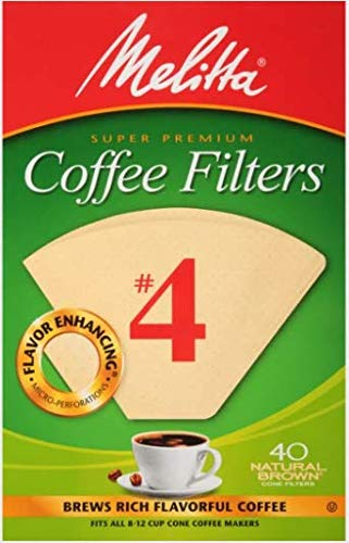Filtros De Cafe Melitta #4 Cono 40 Count Marron Natural