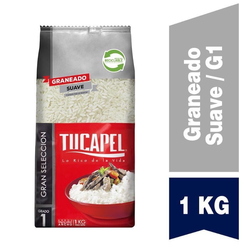 Arroz Grado 1 Grano Largo Bolsa 1 kg Tucapel