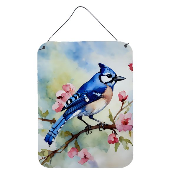 Letrero de aluminio para colgar en pared o puerta Caroline's Treasures Blue Jay
