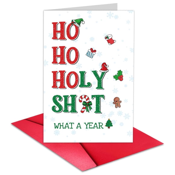 Tarjeta de Navidad TQDaiker divertida y sarcástica 20,5 x 13,5 cm