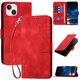 thumbnail image 1 of Funda Flip Premium Fibra de Carbono para iPhone 14 con Soporte y Cierre Rojo, 1 of 6