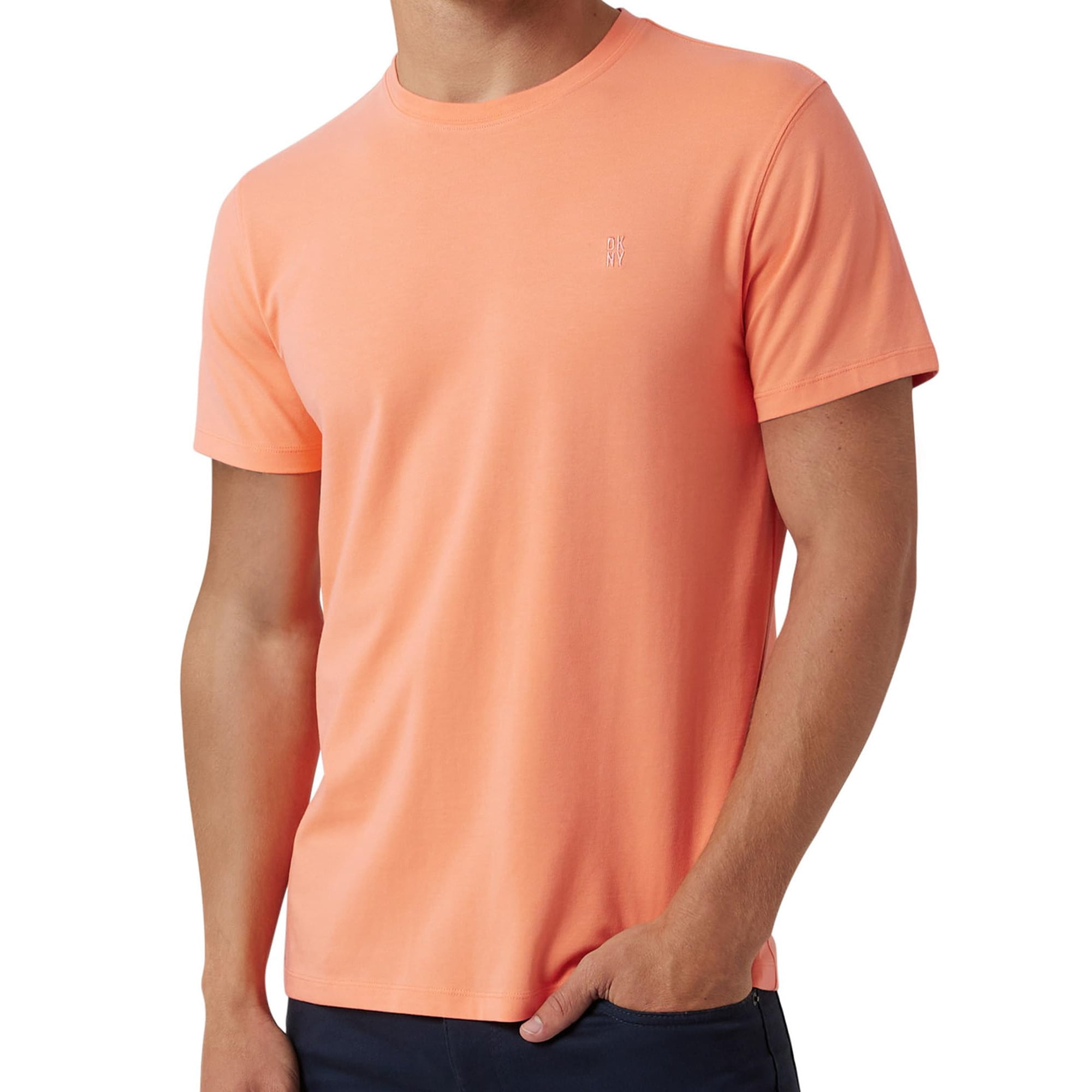 Camisa Dkny De Algodón Suave Coral Con Cuello Redondo, Corte Clásico
