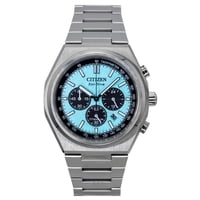 Reloj Citizen Zenshin Chronograph Super Titanium Ice Blue Dial Eco-Drive Ca4610-85M 100M Men'S Watch