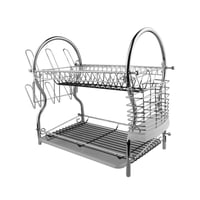 Secaplatos 2 Niveles Cromado 56X24X16,5Cm Aluminio Gris Fta