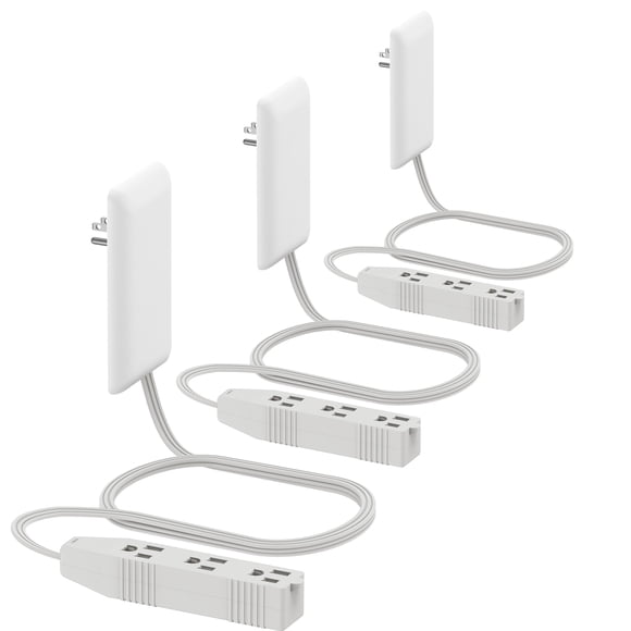 Extensor de salida LIDER LWE3-315-W3P de cara plana, 3 receptáculos de 3 pies