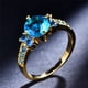 thumbnail image 1 of Boho Purple Pink Zircon Ring Round Cut 18k Gold Plated Wedding Engagement Evening Party Ring, 1 of 3