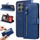 thumbnail image 3 of Funda tipo cartera para Motorola Moto G15 con bolsillo con cremallera y ranuras para tarjetas – Función de soporte Azul, 3 of 5