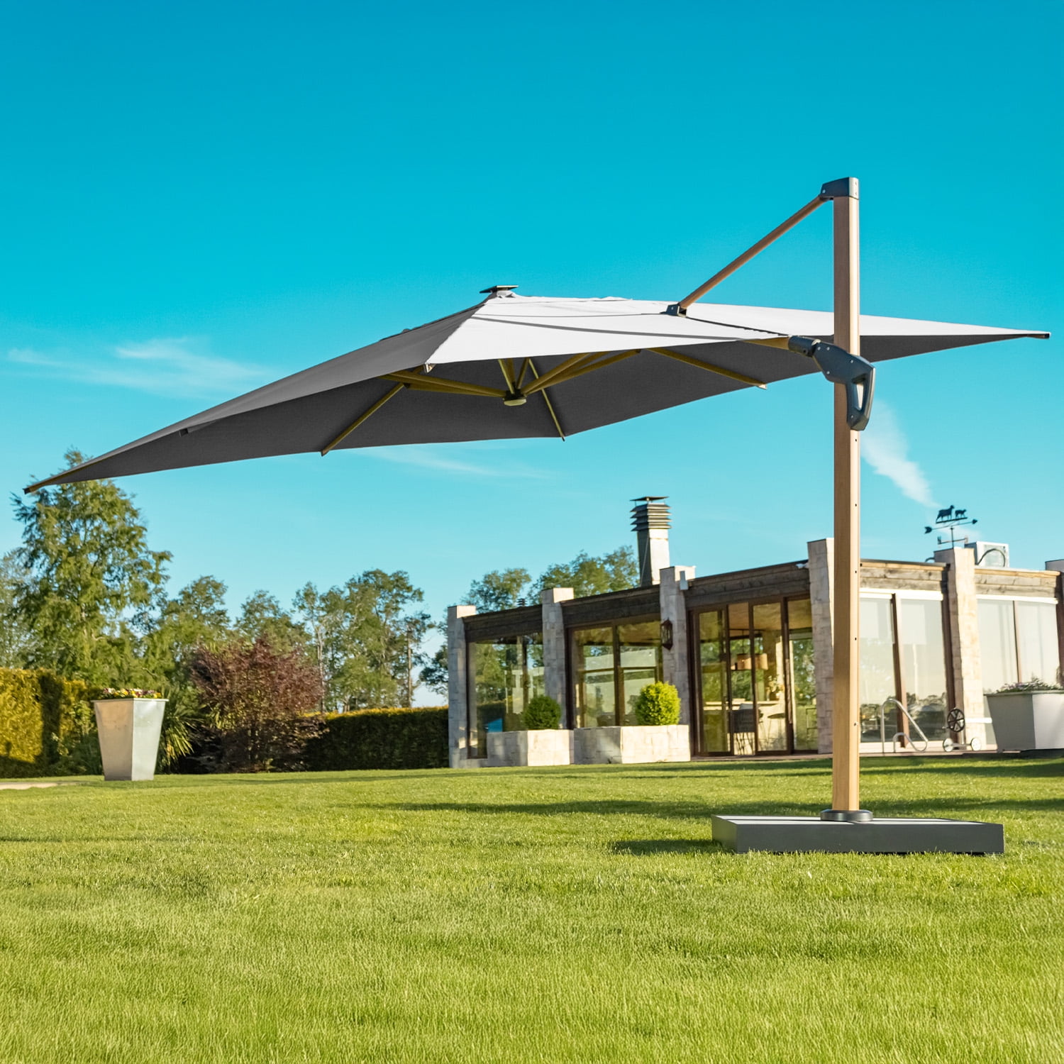 Parasol Alcazar Gris 3x3