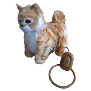 Ioensy - Simulación De Juguete De Mascota Animal De Peluche Electrónico Realista Encantador Suave Para Gato Amarillo