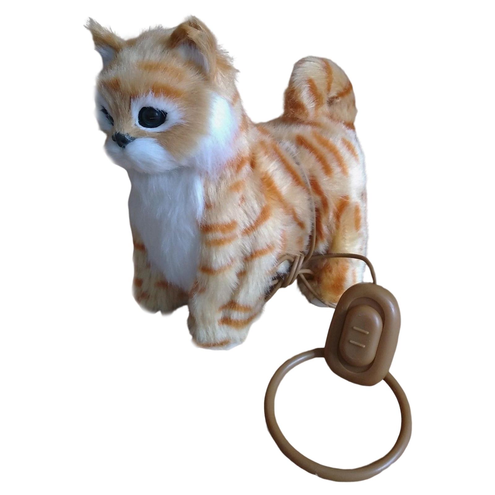 Ioensy - Simulación De Juguete De Mascota Animal De Peluche Electrónico Realista Encantador Suave Para Gato Amarillo