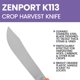 thumbnail image 3 of Cuchillo Zenport 17 cm Hoja de Acero Inoxidable Plateada, 3 of 6