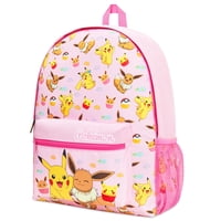 Pokémon - Mochila Escolar Pokemon Kids Pikachu Eevee Pokeball Pink