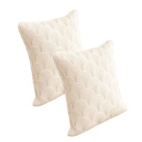 Genérico - Pack De 2 Fundas De Cojin Serie Abanico 45X45 Cm Blanco