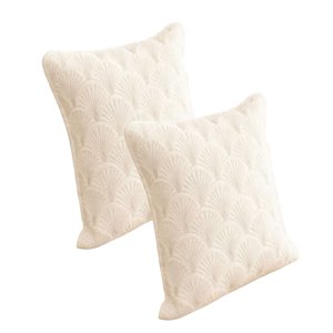 Genérico - Pack De 2 Fundas De Cojin Serie Abanico 45X45 Cm Blanco