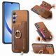 thumbnail image 1 of Funda Magnética Para Samsung Galaxy A34 Con Billetera Y Anillo Protector Resistente Marrón, 1 of 5