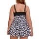 thumbnail image 5 of Agnes Orinda Traje de Baño para Mujer Talla Grande Vestido de Natación Estampado de Leopardo Push Up Control de Abdomen Playa Dos Piezas Tankini con Shorts 5X Negro, 5 of 9