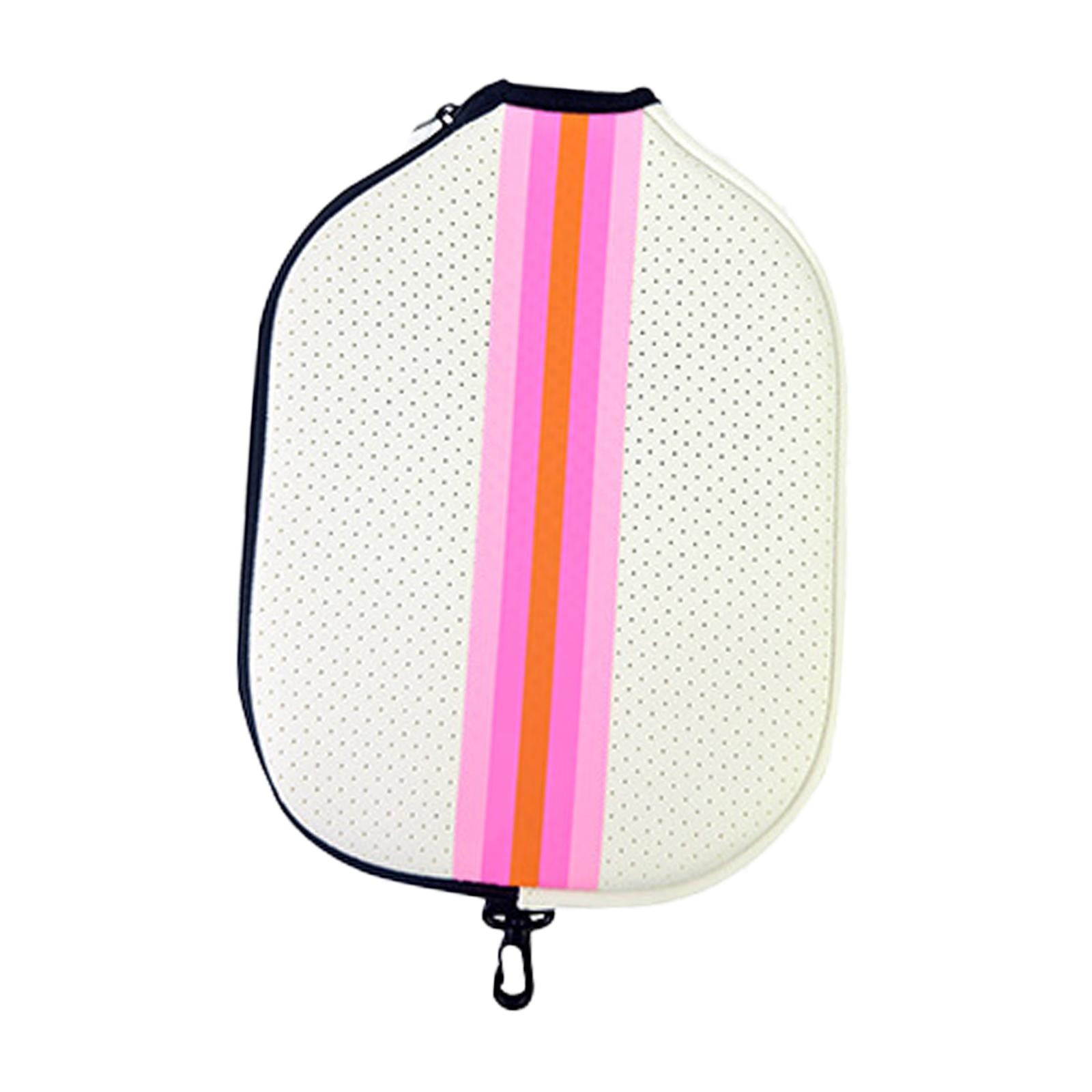Magideal - Funda Protectora Para Pala De Pickleball, Funda De Neopreno Para Regalo, Bolsa Portátil Con Cierre De Cremallera, Para Hacer Ejercicio, Para Mujeres Blanco Rosa