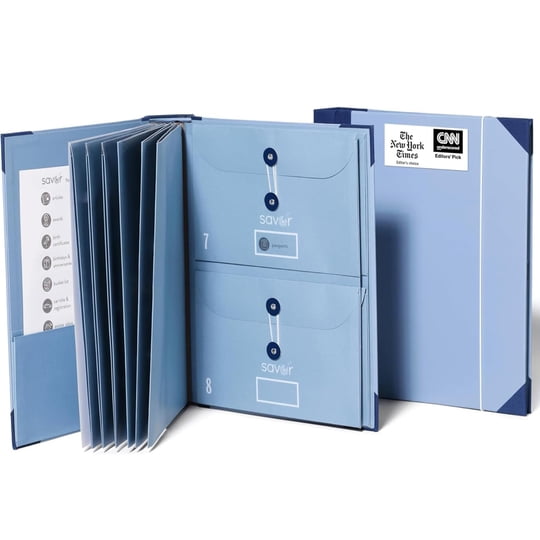 Organizador De Documentos Savor The Folio 10 Bolsillos Azul