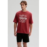 Fashionspark - Polera Hombre Print Central Rojo