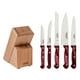thumbnail image 2 of Juego de Cuchillos Tramontina Polywood con Láminas de Acero Inoxidable y Mangos de Madera Tratada Rojo con Soporte de Madera 6 Piezas, 2 of 4