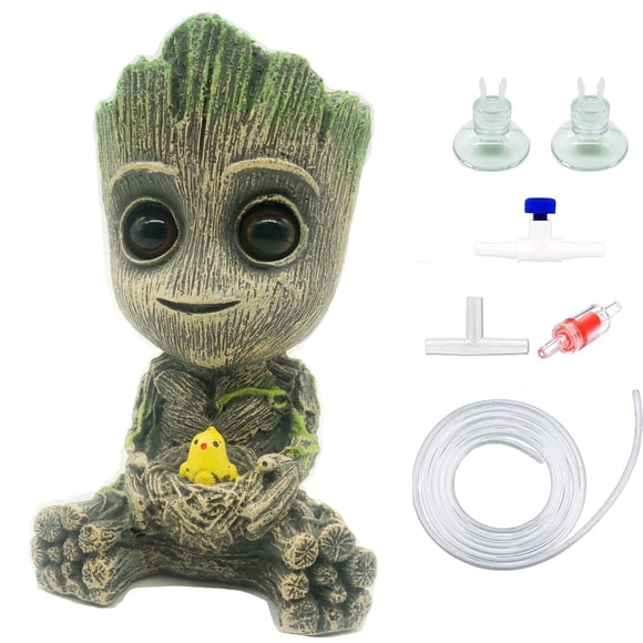 Set de pecera AnxunJim Groot Air Bubbler Decorations para decoración de acuario