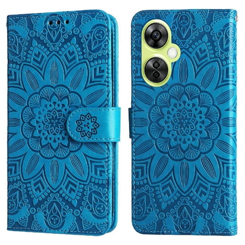 Funda Tipo Cartera Foxdock Para Oneplus Nord Ce 3 Lite , Diseño Girasol En Relieve, Cuero Pu, Cierre Magnético, Soporte Y Tarjetero