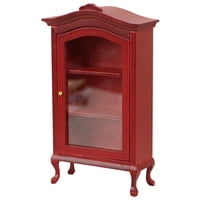 Magideal - 1/12 Casa De Muñecas Vitrina Casa De Muñecas Muebles Miniatura Librería Escaparate Decoración Modelo Juguete Accesorios Gabinete De Almacenamiento , Rojo
