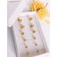 thumbnail image 3 of Pack 6 Par De Aros Piercing Oreja Esfera Chapada En Oro 18k, 3 of 3