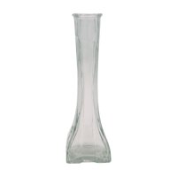 Fliperex - Florero Decorativo De Vidrio Cristal Pequeño Transparente Blanco