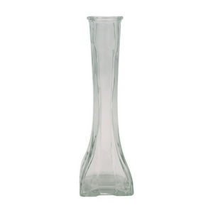 Fliperex - Florero Decorativo De Vidrio Cristal Pequeño Transparente Blanco