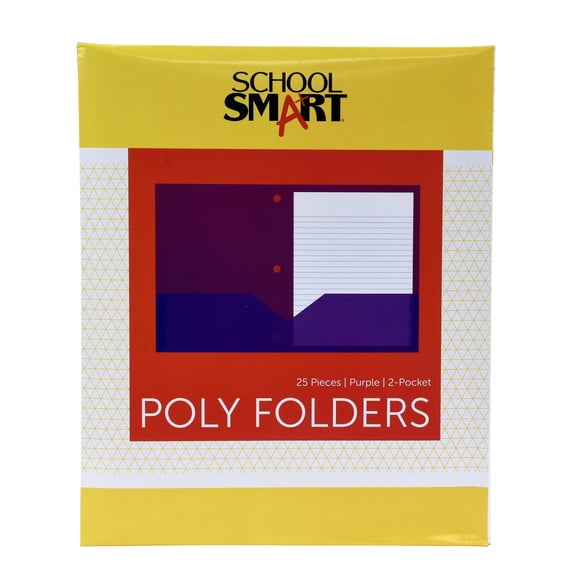 Folder School Smart, 2 bolsillos, polietileno, tamaño carta, color morado x25