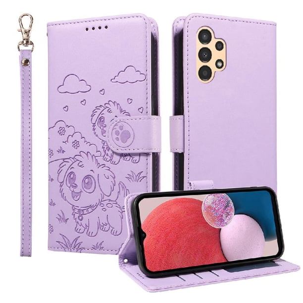 Funda Billetera FOXDOCK Compatible con Samsung Galaxy A13 4G/5G, Diseño Perrito Tierno, Ranuras para Tarjetas y Soporte Plegable