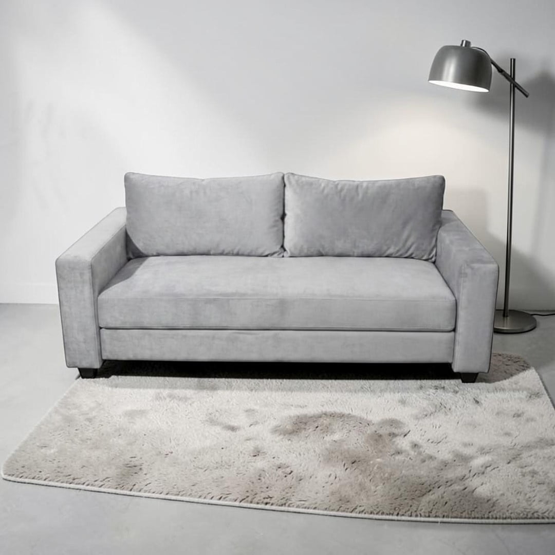 Diseños Valestrini - Sofa Cama Multifuncional Felpa Gris Claro