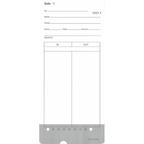 Tarjetas de Tiempo COMPUMATIC AT27TC50 (paquete de 200) 8,6 × 18,7 cm