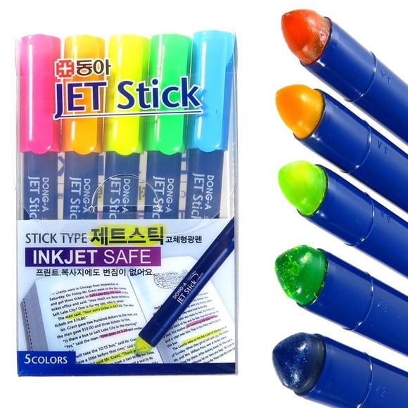 Resaltador Dong-A Jet Stick Gel Sólido Seguro para Inkjet 5 Colores