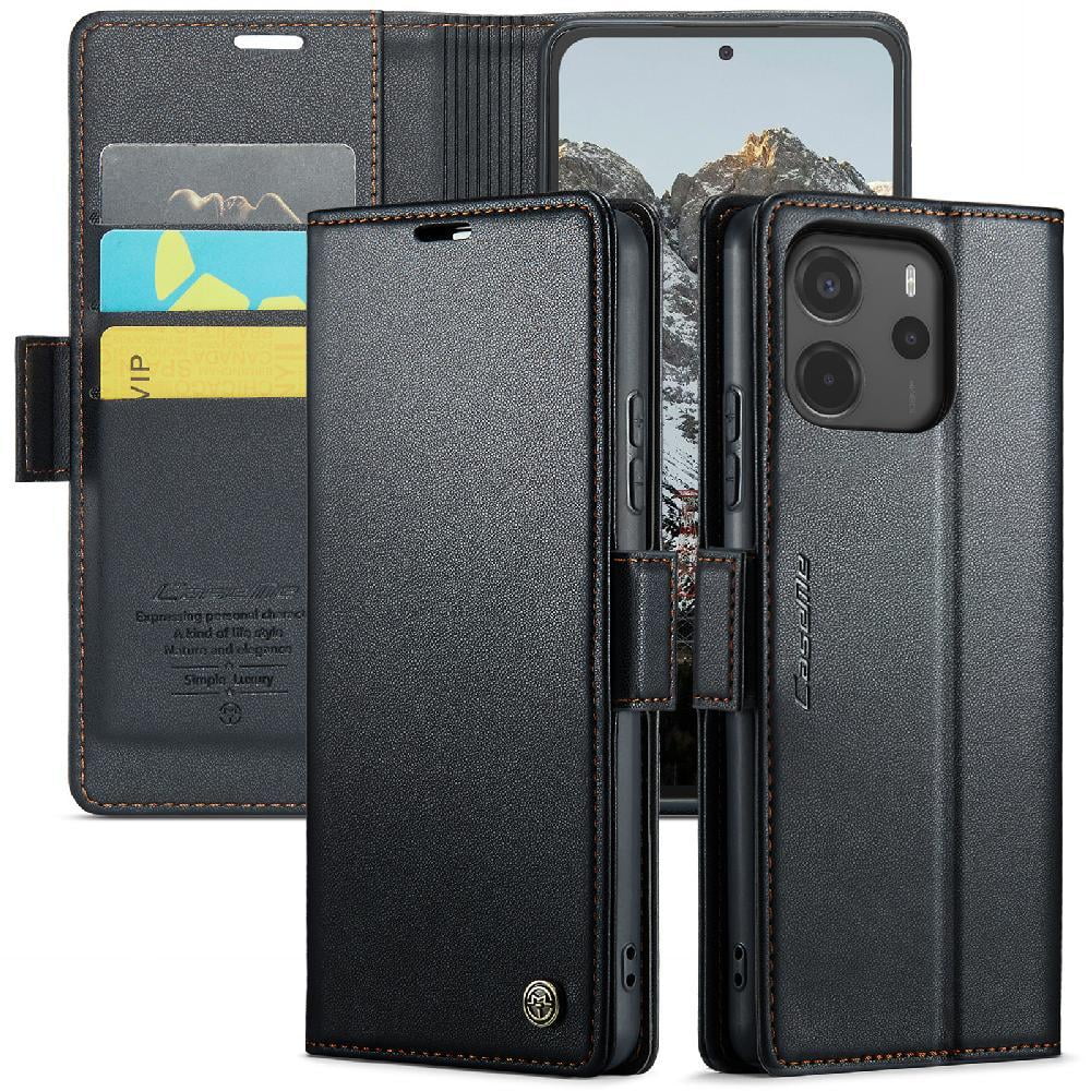 Case Me - Caseme Tipo Cartera Xiaomi Redmi Note 14 4g Con Cierre Magnético, Rfid, Tarjetero, Soporte, Carga Inalámbrica