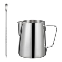 Bothyi - Espresso Latte Art Cup 350Ml Superficie Lisa Jarra Para Espumar Leche Jarra Café Plata