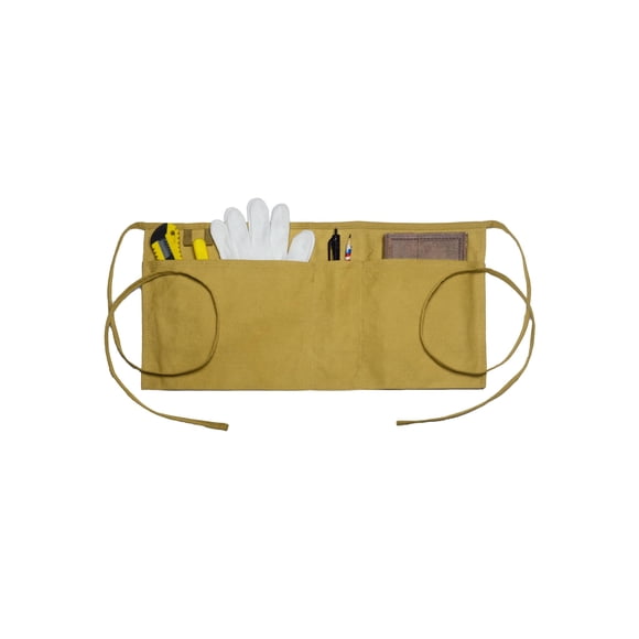 Delantal Shelvestar 50 cm 3 bolsillos de lona marrón