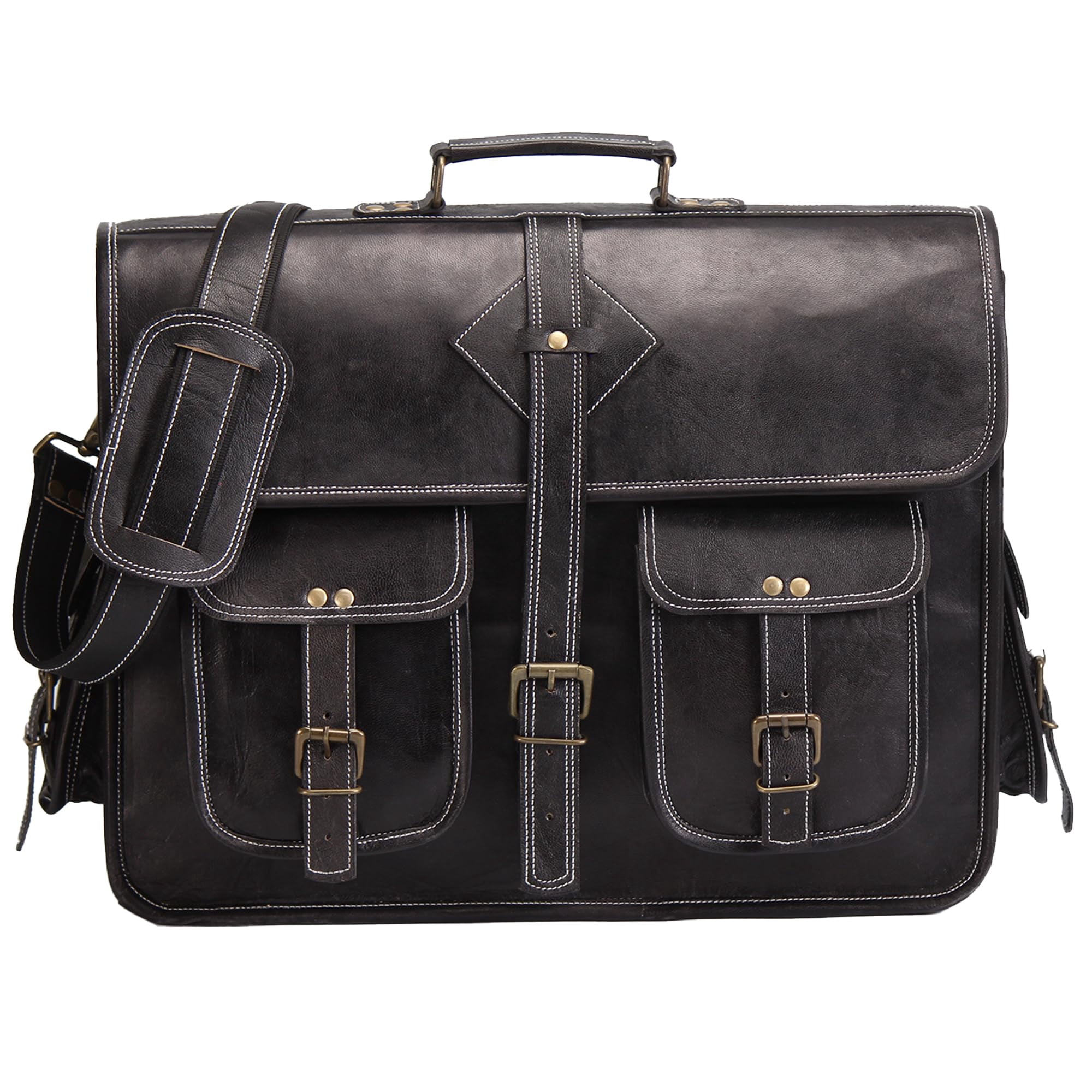 Funda Para Portátil Hulsh, Piel Vintage, Grano Completo, 18 Pulgadas, Marrón